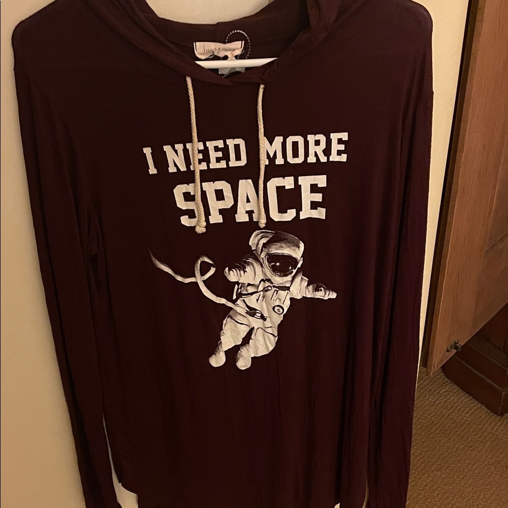 French Pastry hooded top ‘ I need more space ‘size L